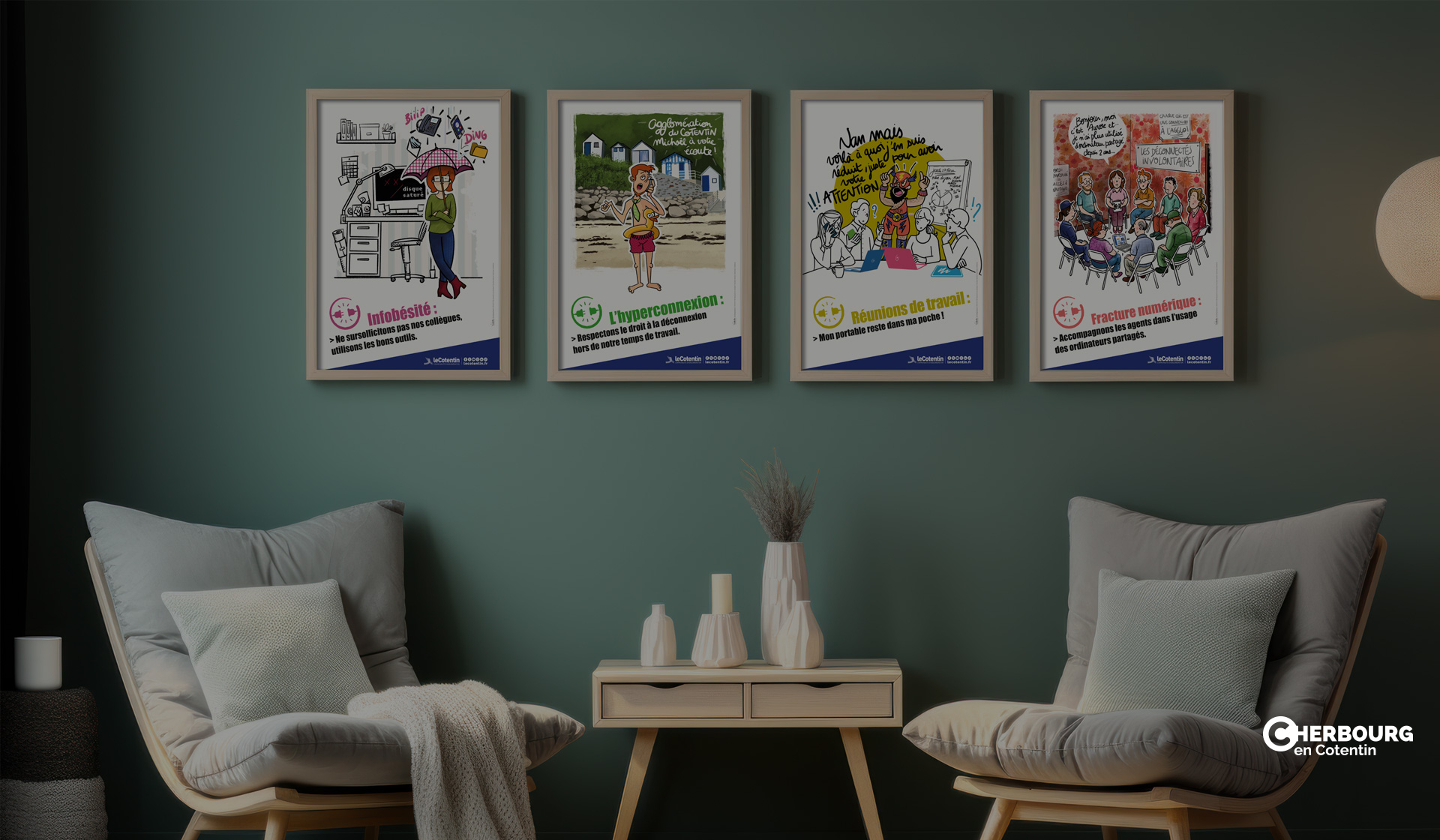 L'Embellie création graphique - Campagne de communication sur la déconnexion pour l'Agglo Cotentin