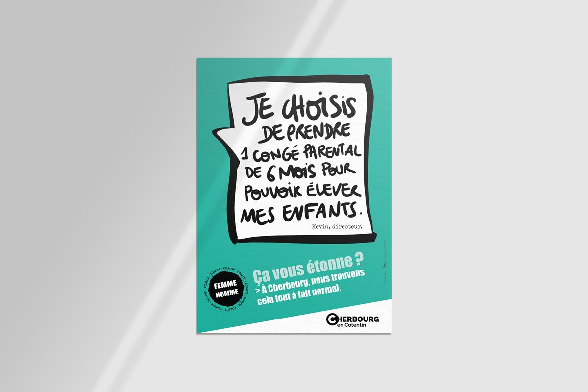 L'Embellie création graphique - Campagne de communication sur l'égalité femmes = hommes pour la Ville de Cherbourg