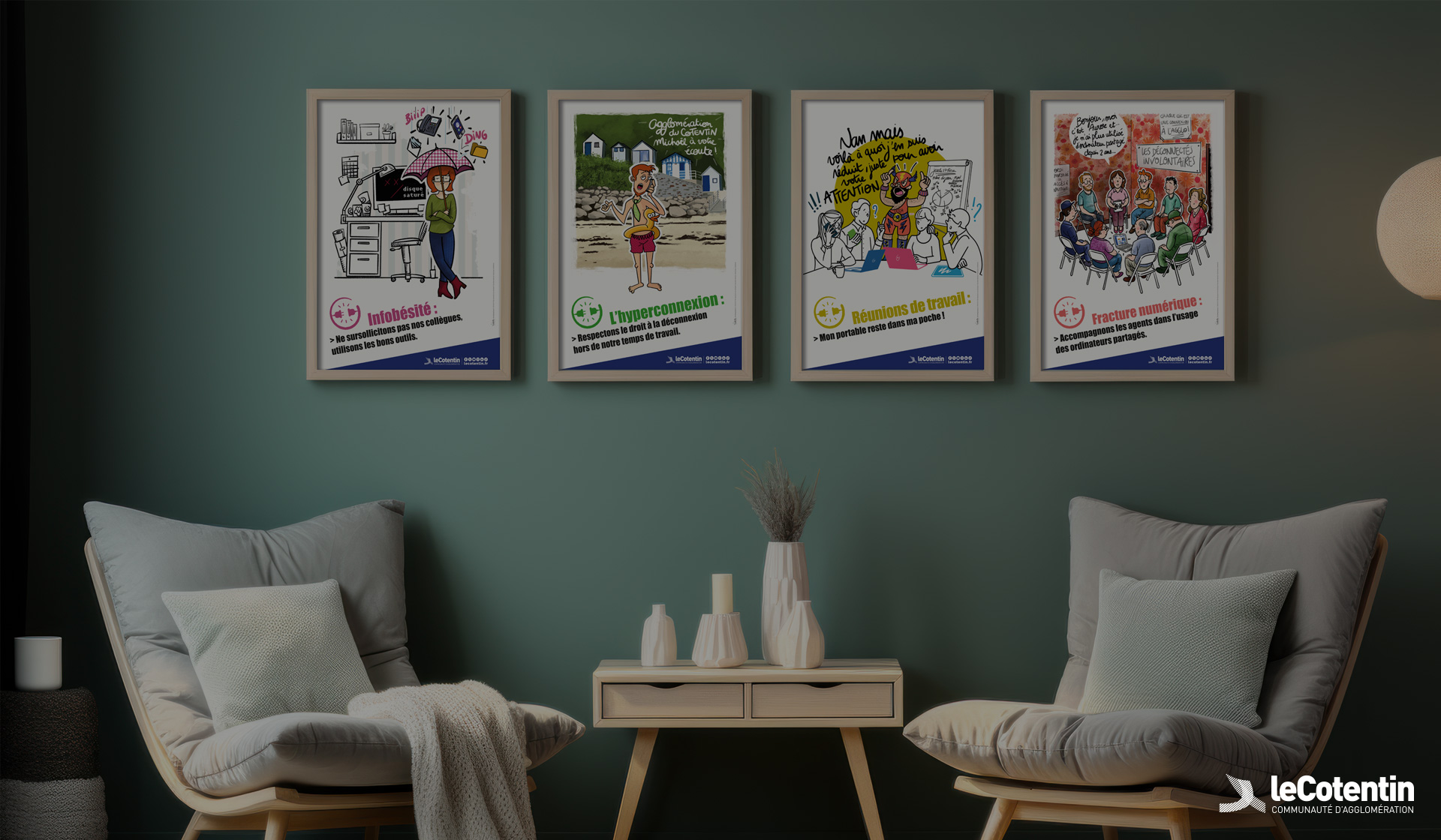 L'Embellie création graphique - Campagne de communication sur la déconnexion pour l'Agglo Cotentin