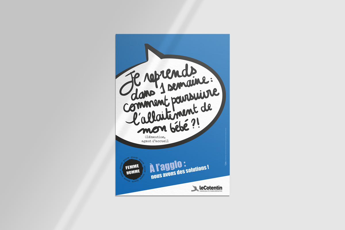 L'Embellie création graphique- Campagne de communication sur l'égalité femmes = hommes pour l'Agglo Cotentin