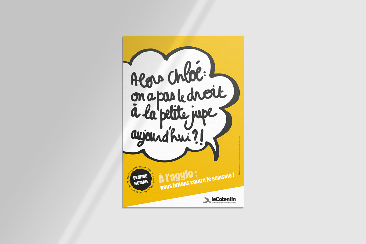 L'Embellie création graphique- Campagne de communication sur l'égalité femmes = hommes pour l'Agglo Cotentin