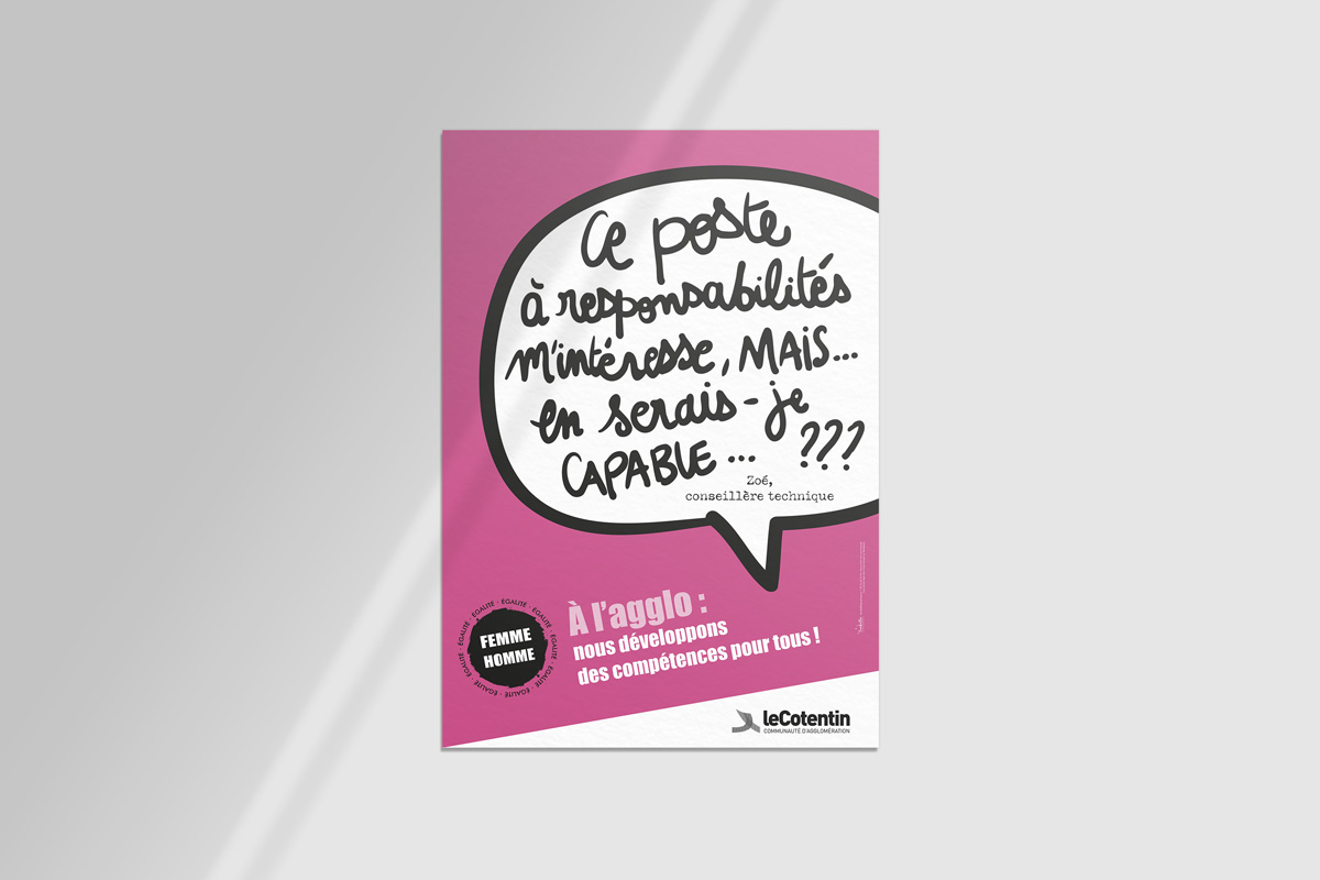 L'Embellie création graphique- Campagne de communication sur l'égalité femmes = hommes pour l'Agglo Cotentin