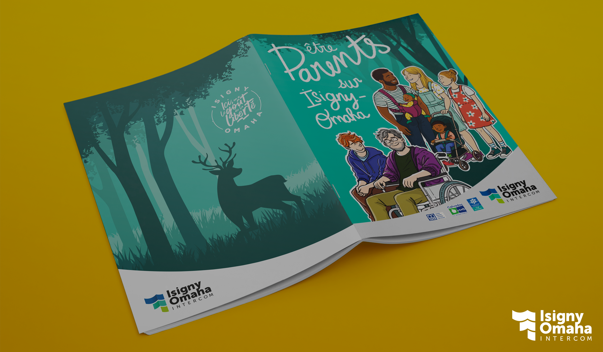 L'Embellie création graphique- guide parentalité pour Isigny-Omaha Intercom