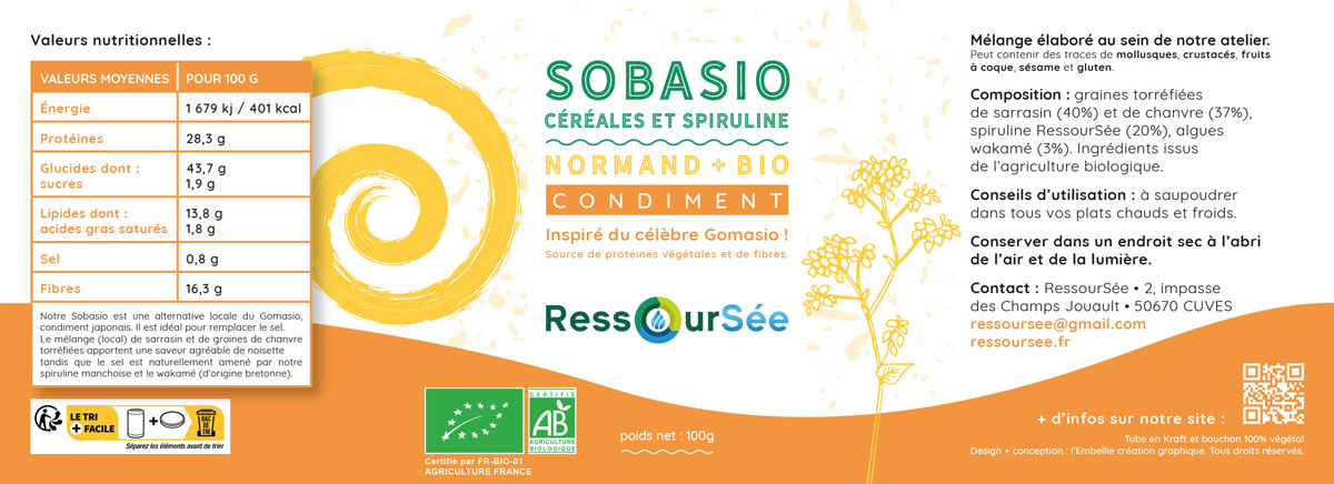 L'Embellie création graphique - refonte d'étiquettes pour RessourSée