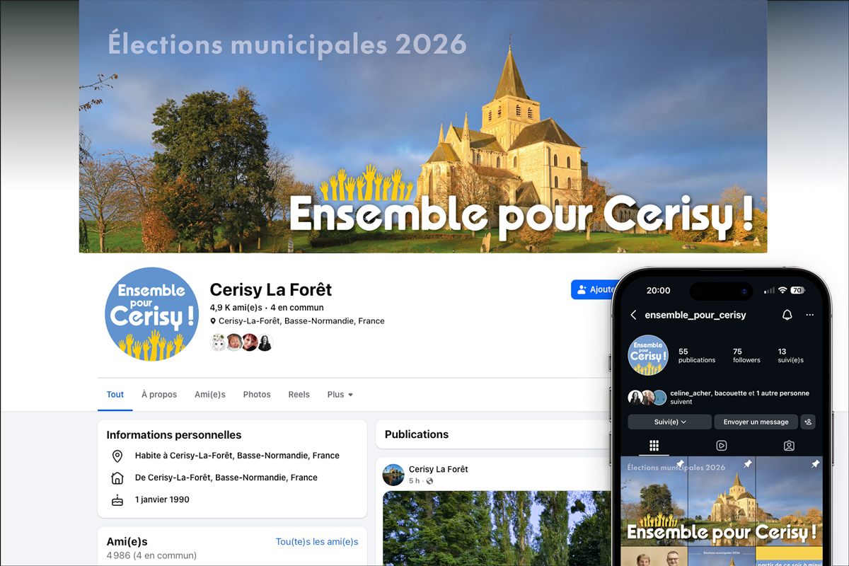 L'Embellie création graphique - supports de communication pour campagne électorale Ensemble pour Cerisy
