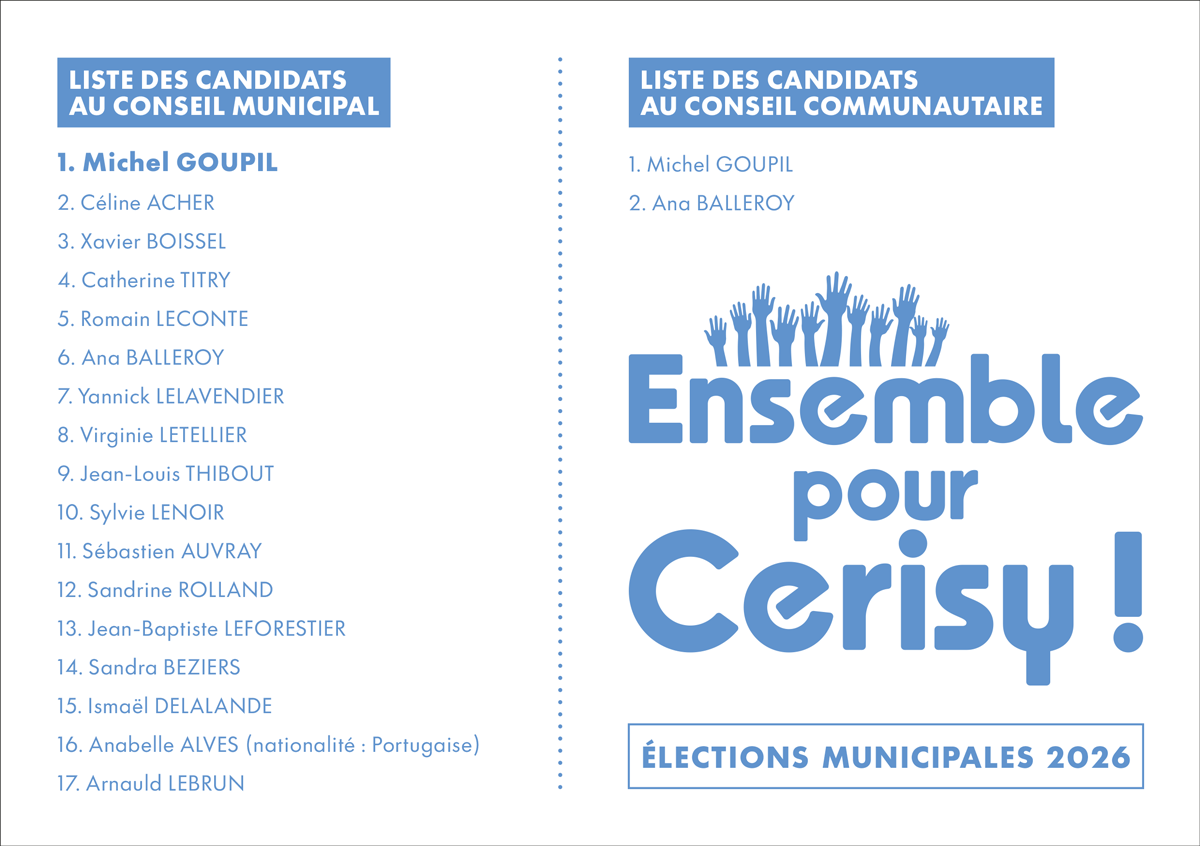 L'Embellie création graphique - supports de communication pour campagne électorale Ensemble pour Cerisy