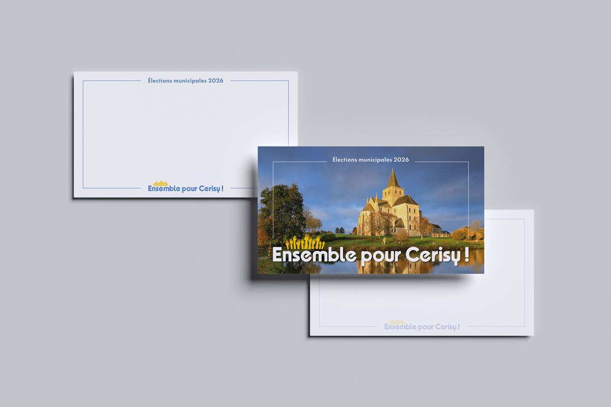 L'Embellie création graphique - supports de communication pour campagne électorale Ensemble pour Cerisy