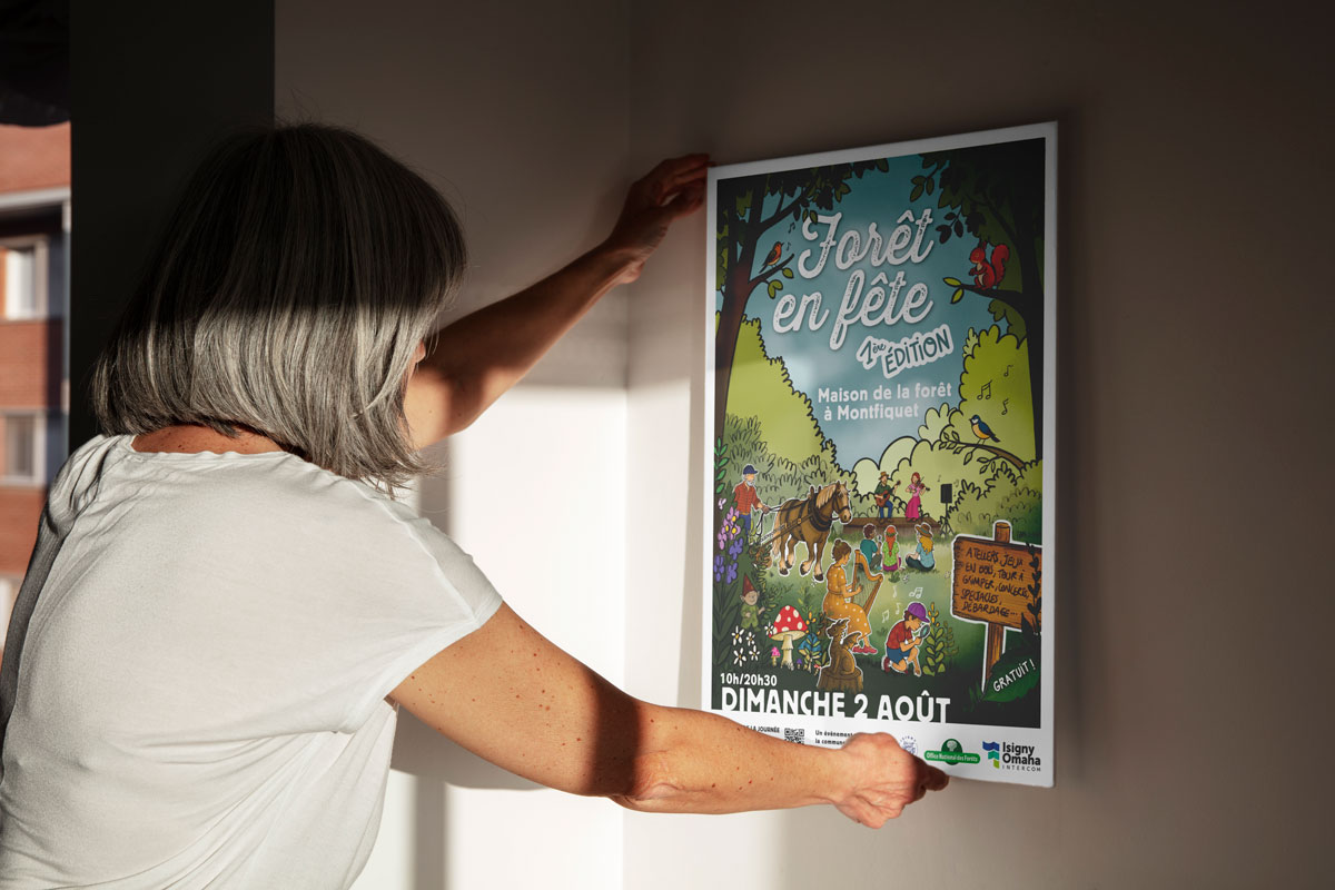 L'Embellie création graphique - illustration pour Forêt en fête d'Isigny Omaha Intercom