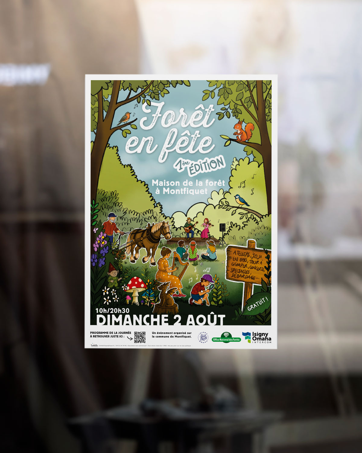 L'Embellie création graphique - illustration pour Forêt en fête d'Isigny Omaha Intercom